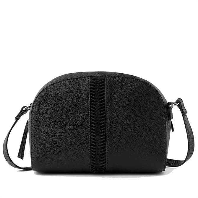 Pieces Frille Black Leather Cross Body Bag